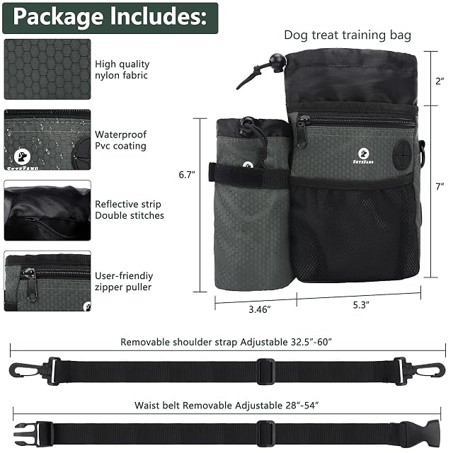 Foto 5 de 7 de SkyeFang Bolsa de Entrenamiento para Perros Bolsa de golosinas para Perros Bolso Botella de Agua Desmontable…
