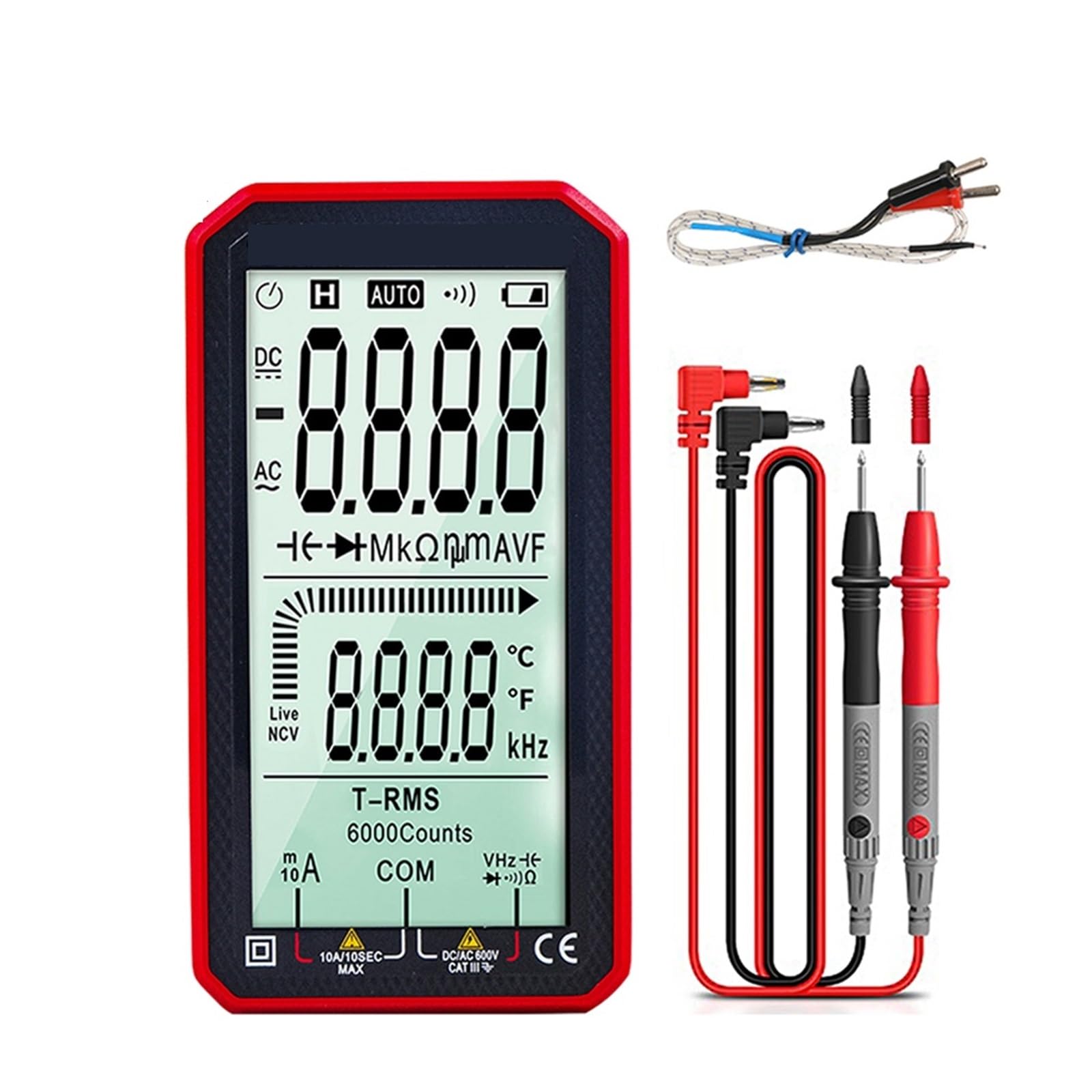 Multimetro Digitale Intelligente AC DC Tensione Corrente Resistenza Capacità Tester Multitester True-RMS NCV Tester(A3009 PRO)