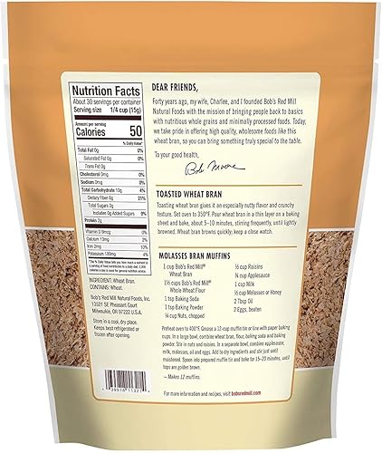 Vista 2 de Bob's Red Mill Wheat Bran, 16oz (Pack of 1) - Non GMO, Vegan, Kosher