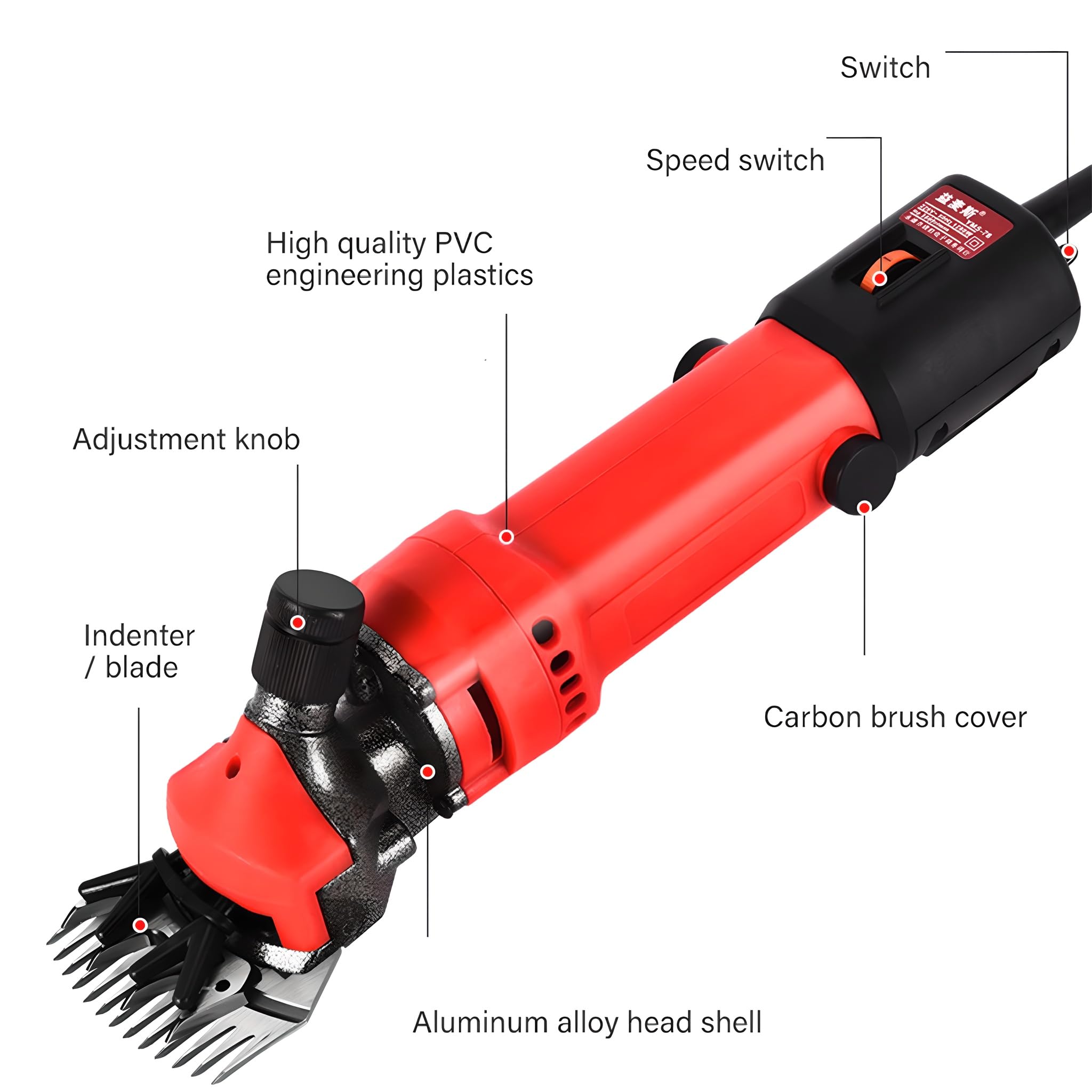 690W Shears di Pecore Professionali Set con Clipper per Animali a 6 Velocità Regolabili, Pesanti, Cesoie Elettriche per Cavalli Capre da Pecora, Alpaca e Toelettatura del Bestiame black