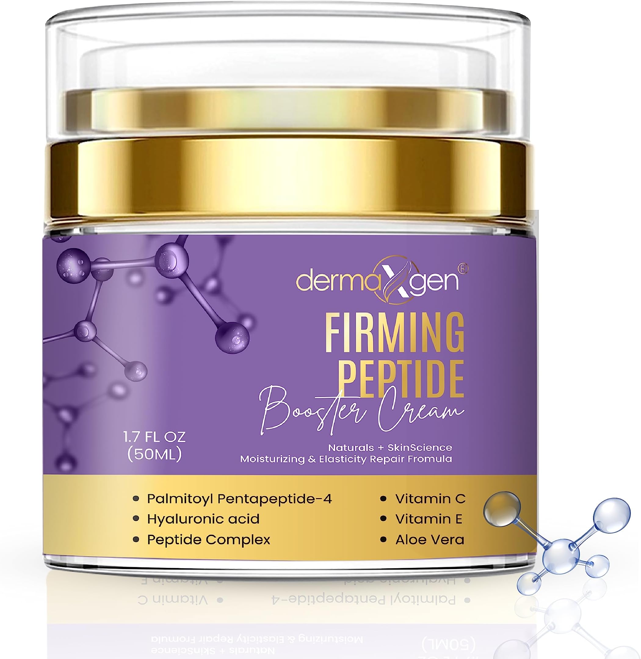 Matrixyl Face Cream – Skin Elasticity Repair Cream - Peptides Booster with Vitamins C and E, Hyaluronic Acid, Aloe Vera - Anti Wrinkle Cream – 1.7fl oz