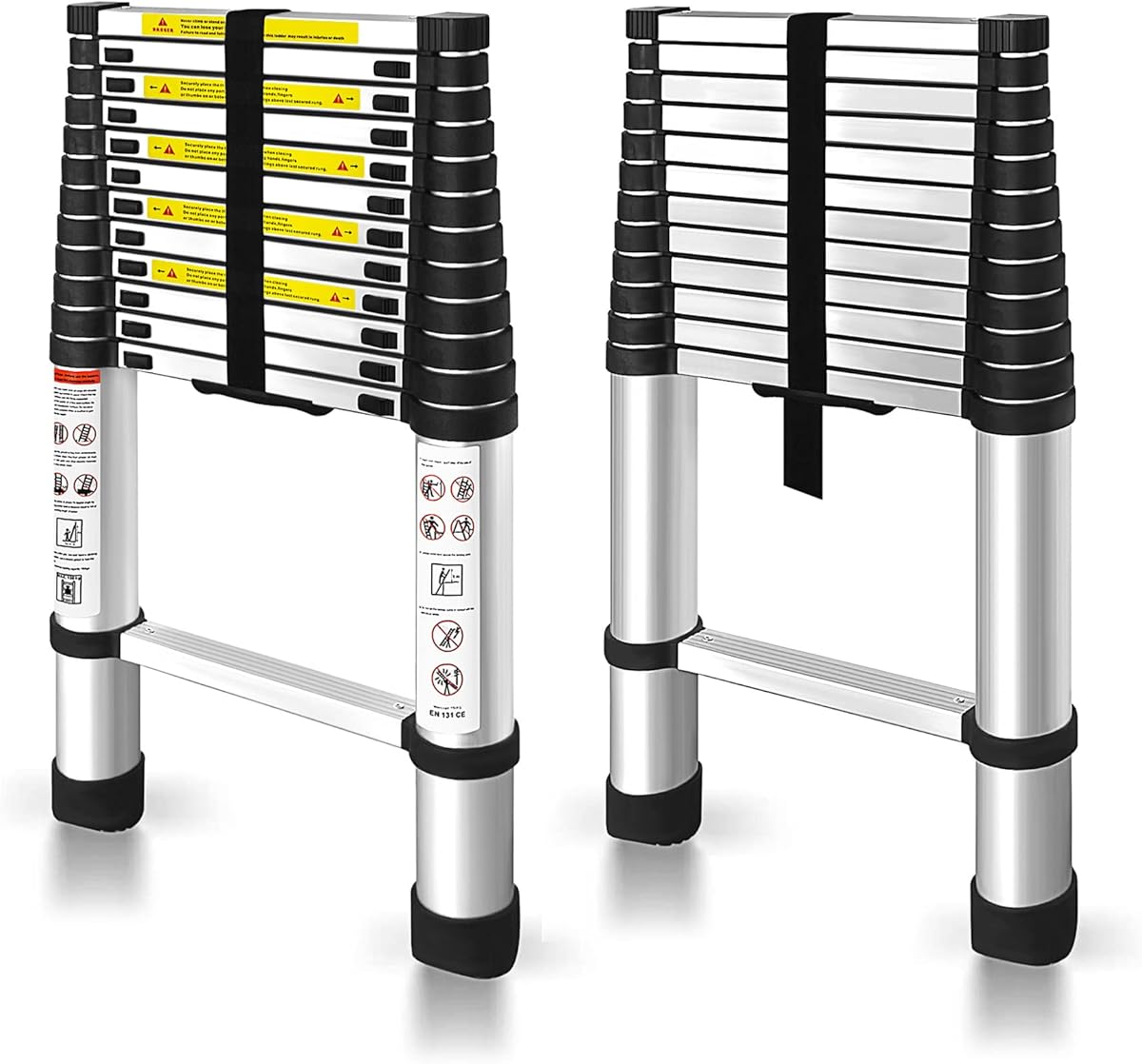 GXYWADY 12.5FT Telescoping Ladder Aluminum Extendable Telescopic Ladder Extendable Compact Loft Ladder for Household and Outdoor Working, 330lb Capacity