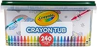 Crayola Crayon Tub 240ct - Bulk Crayons in 120 Colors, Durable Storage Tub for Kids Crafts, Easter Basket Stuffers Ages 3+