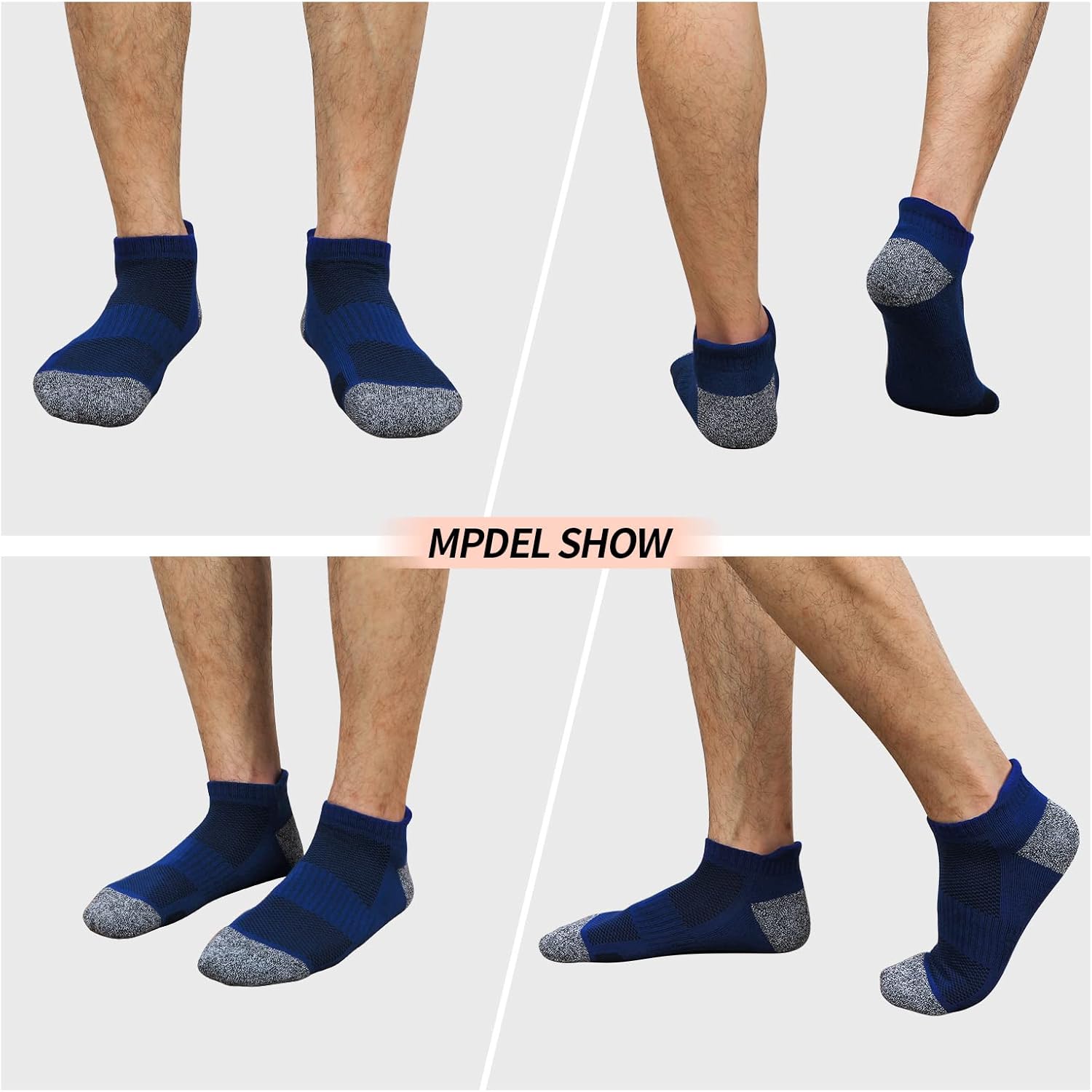 JOYNÉE Mens Ankle Athletic Low Cut Socks Running Sports Cushioned Sock for Men 6 Pack - Image 2