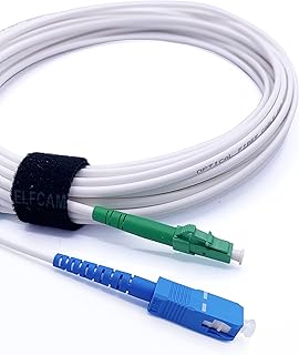 Elfcam Cable Fibra Óptica LC/APC a SC/UPC Monomodo Simplex 9/125 LSZH, Color Amarillo (2m)