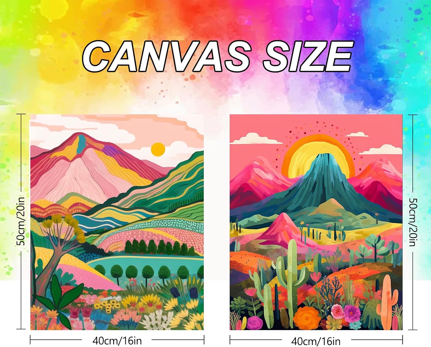 2 Pack Adult Paint by Number Kits on Canvas-Landscapes Paint by Number Adult,Paint by Numbers Kits for Adults With Gifts Box,DIY Landscapes Painting Kits for Gifts Home Wall Decor(16x20inch) image 4
