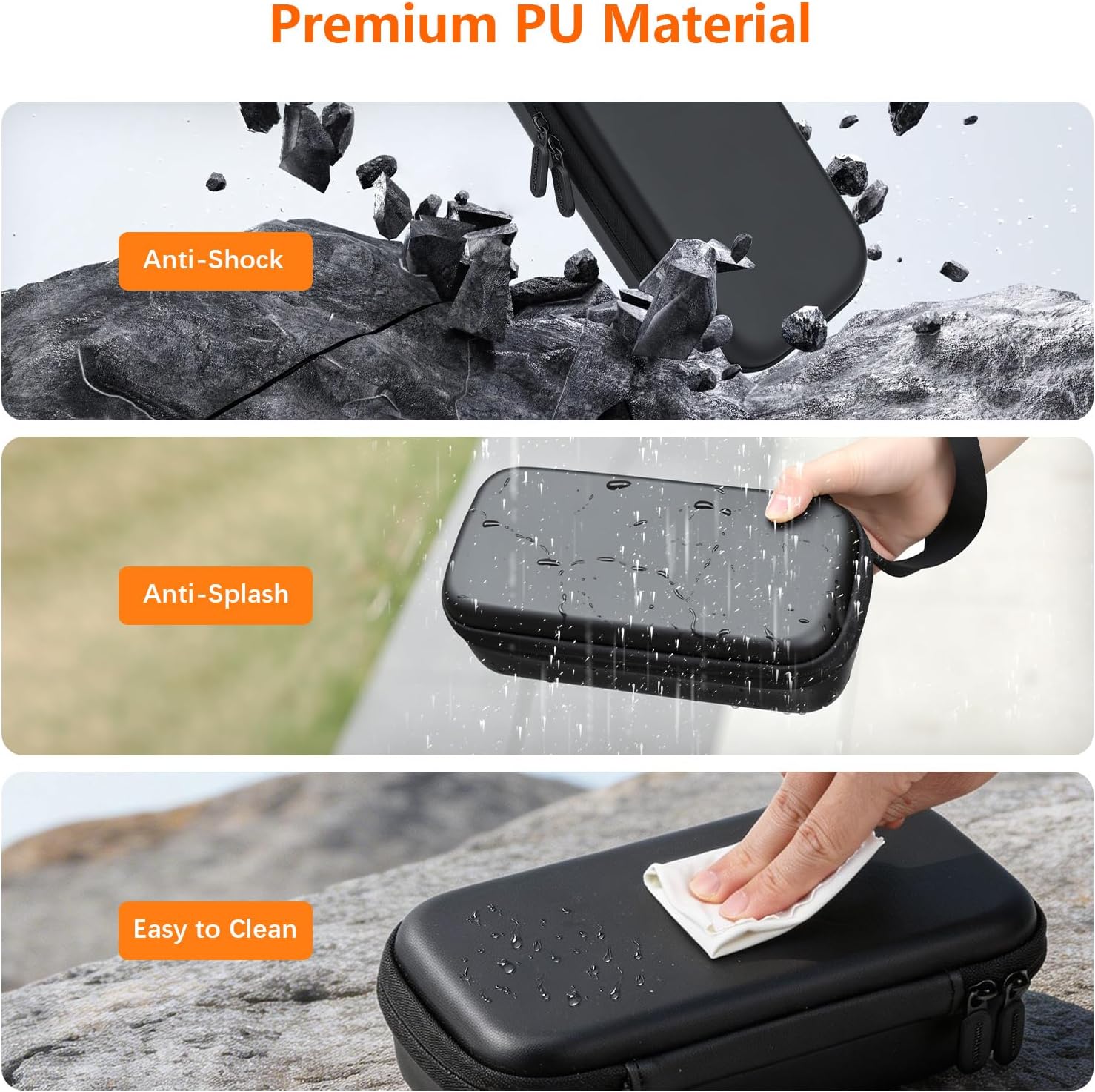 AMAZEAR Carrying Case Compatible with Insta360 Luna Ultra, Insta 360 Luna Ultra Combo Bundle Accessories Small Travel Bag Portable Handbag with Shoulder Strap for Store/Organization/Protection, Black