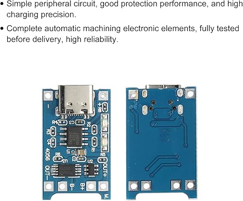 Miniatura 4 de MECCANIXITY Type-C USB 4.5-5.5V 1A Battery Charger Module Charging Board Dual Protection Functions Pack of 10