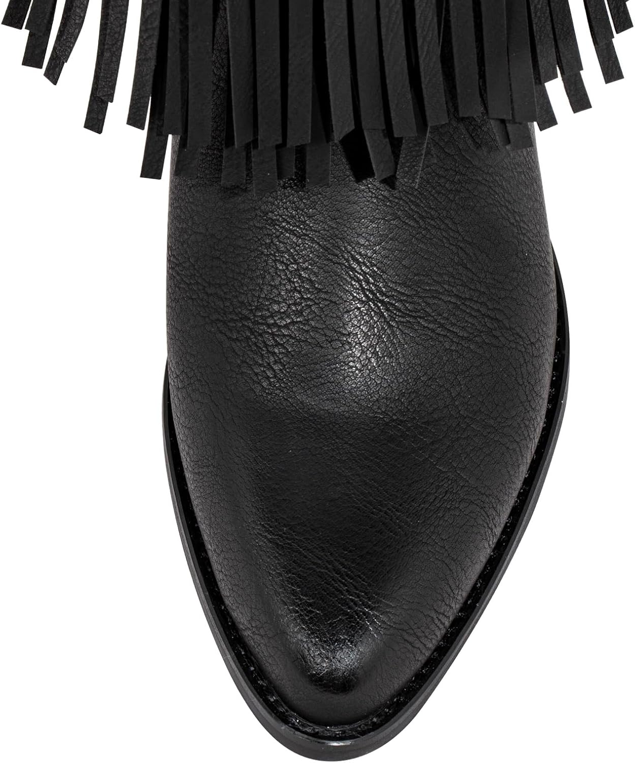 Fringe Cowboy Boots for Women Wide Calf - Tassel & Studded Accents, Faux Suede Leather, Country Hippie Cowgirl Boots - Image 4