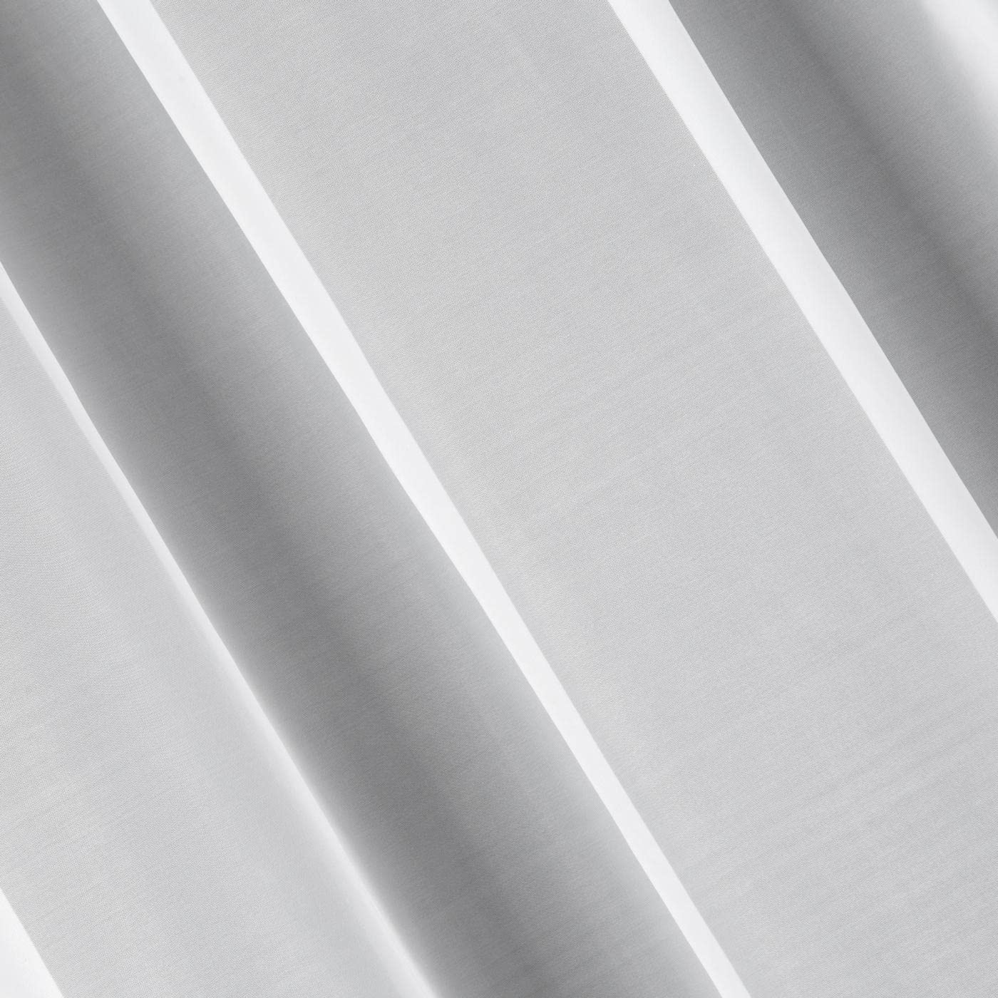 Eurofirany LUCY Tenda in Voile, Tenda Trasparente con Fettuccia Arricciatenda - 1 Unità, Camera da Letto, Soggiorno, Cucina, 140 x 270cm, Bianco (100% poliestere)