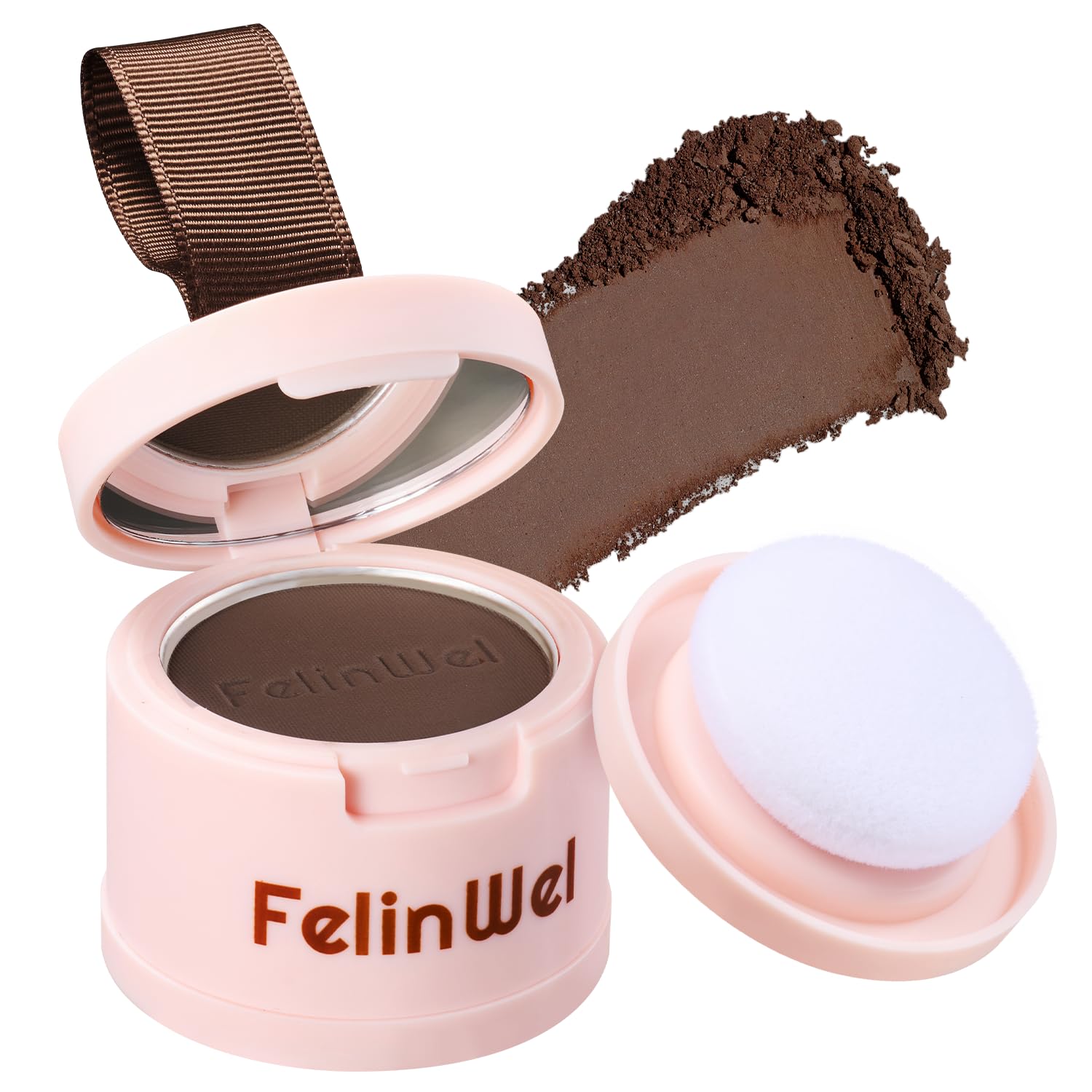 FelinWel Hair Root Cover Up Powder - Dark Brown Instant Coverage