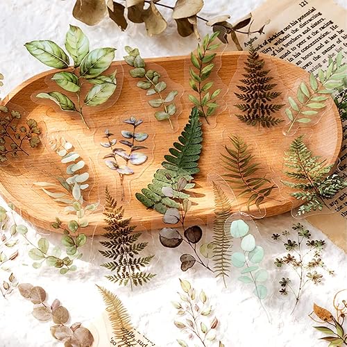 Miniatura 2 de 40 calcomanías para álbumes de recortes de plantas, flores, calcomanías de flores transparentes para mascotas, calcomanías florales de naturaleza,