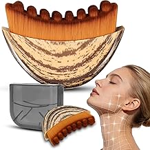 New Lymphatic Contour Contour Face Brush, Barasti Face Brush for Massage, Neck & Face Sculpting, Lymphatic Drainage Brush, Fit The Skin,Reduce Puffiness for Daily Us, with Box (Brown)