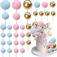 Vista 8 de 32 piezas de bolas de perlas para tarta con forma de bola, decoración de tarta de cumpleaños, boda, suministros para decoración de tarta