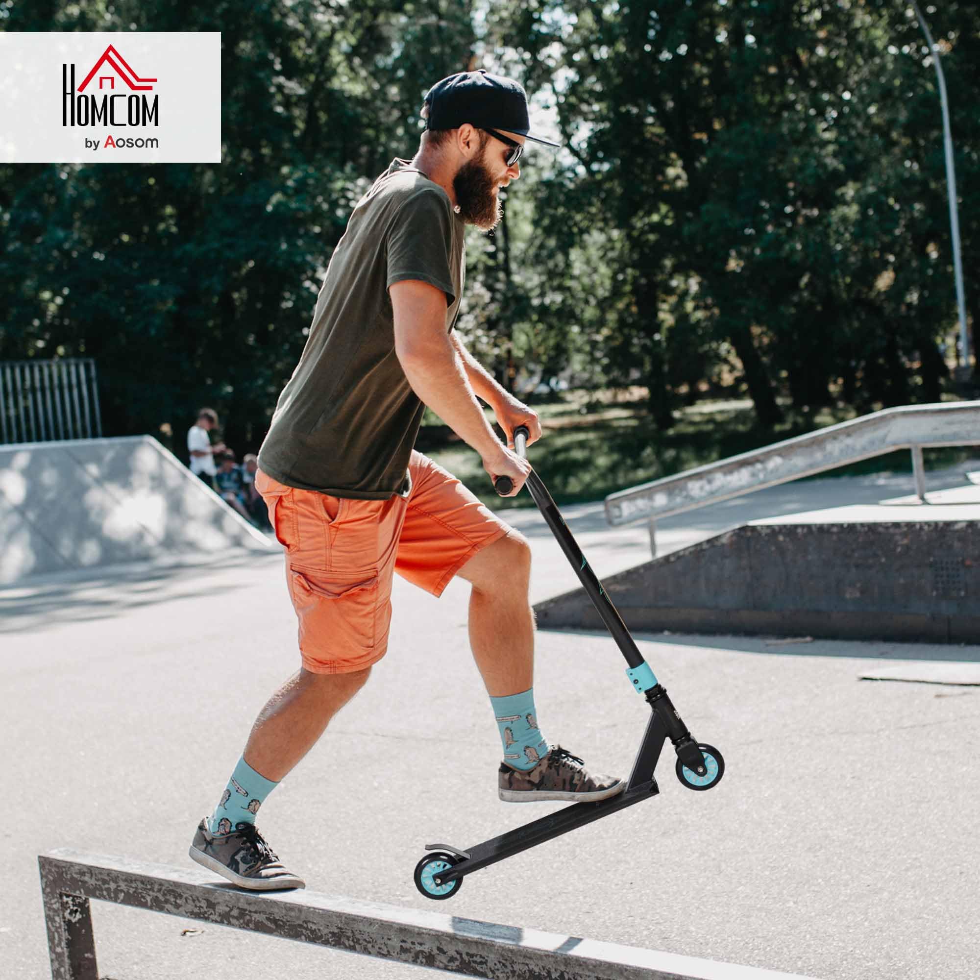 HOMCOM Patinete de acrobacias con rodamientos ABEC 9, con ruedas de piel sintética de 100 mm, para niños a partir de 14 años