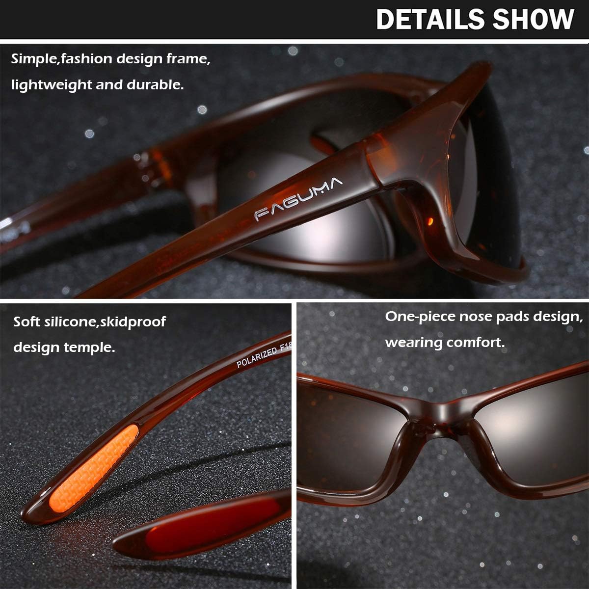 FAGUMA Polarized Sports Sunglasses For Men Cycling Driving Fishing UV400 Protection - Image 5