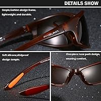 Vista 46 de Gafas de sol deportivas polarizadas para hombres, ciclismo, conducción, pesca, protección UV400 Marco negro mate A2/lente gris