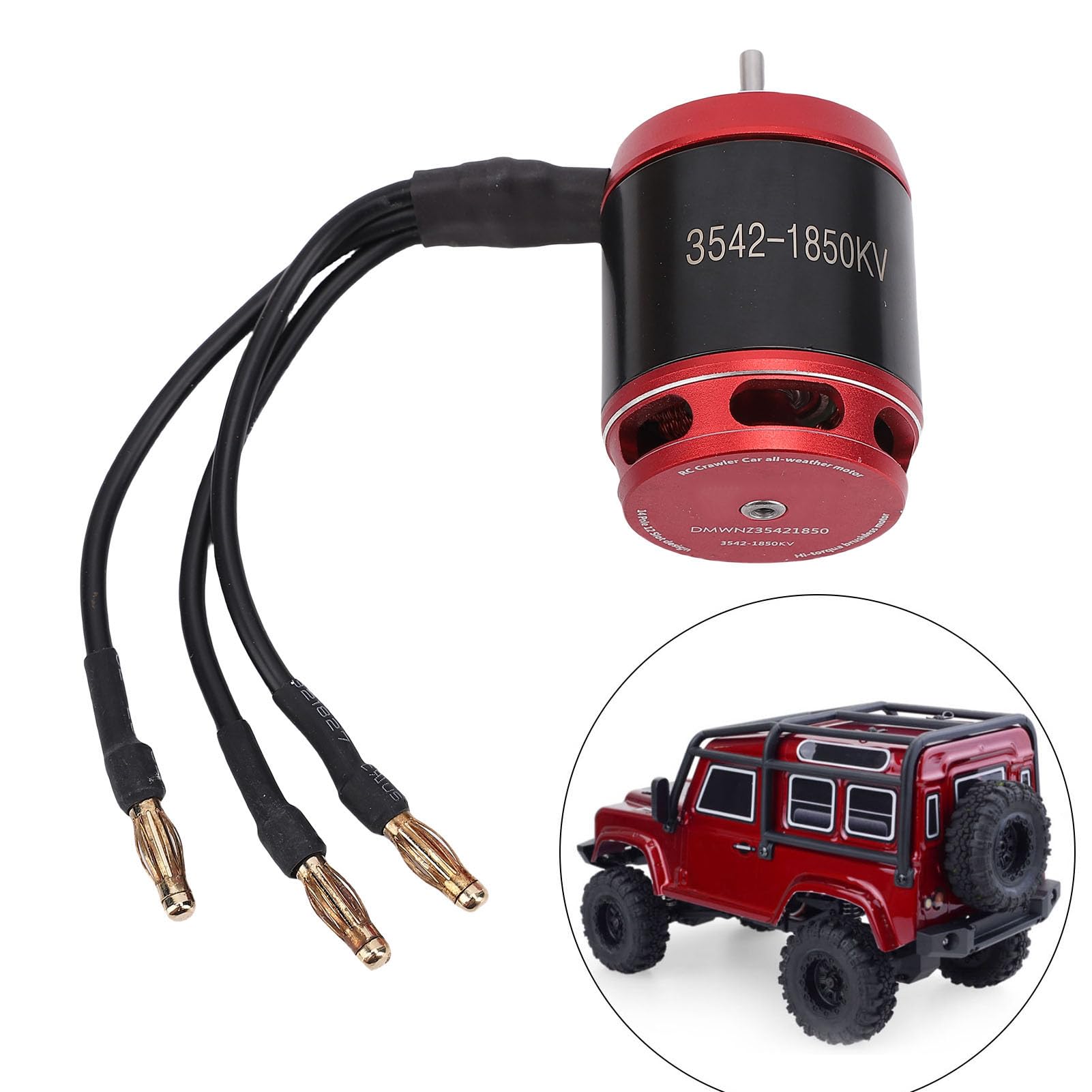 Motore Outrunner Brushless, Nominale 1850 KV Albero da 3,17 Mm Raffreddamento Efficiente Motore Cingolato RC, 1850 KV con Scatola Ingranaggi per 1/10 RC Crawler SCX10 II 90046 Sostituzione