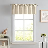 Vista 80 de Melodieux Cortinas semitraslúcidas blancas de 24 pulgadas de largo para cocina, cafetería, dormitorio, ventanas pequeñas, con bolsillo para barra