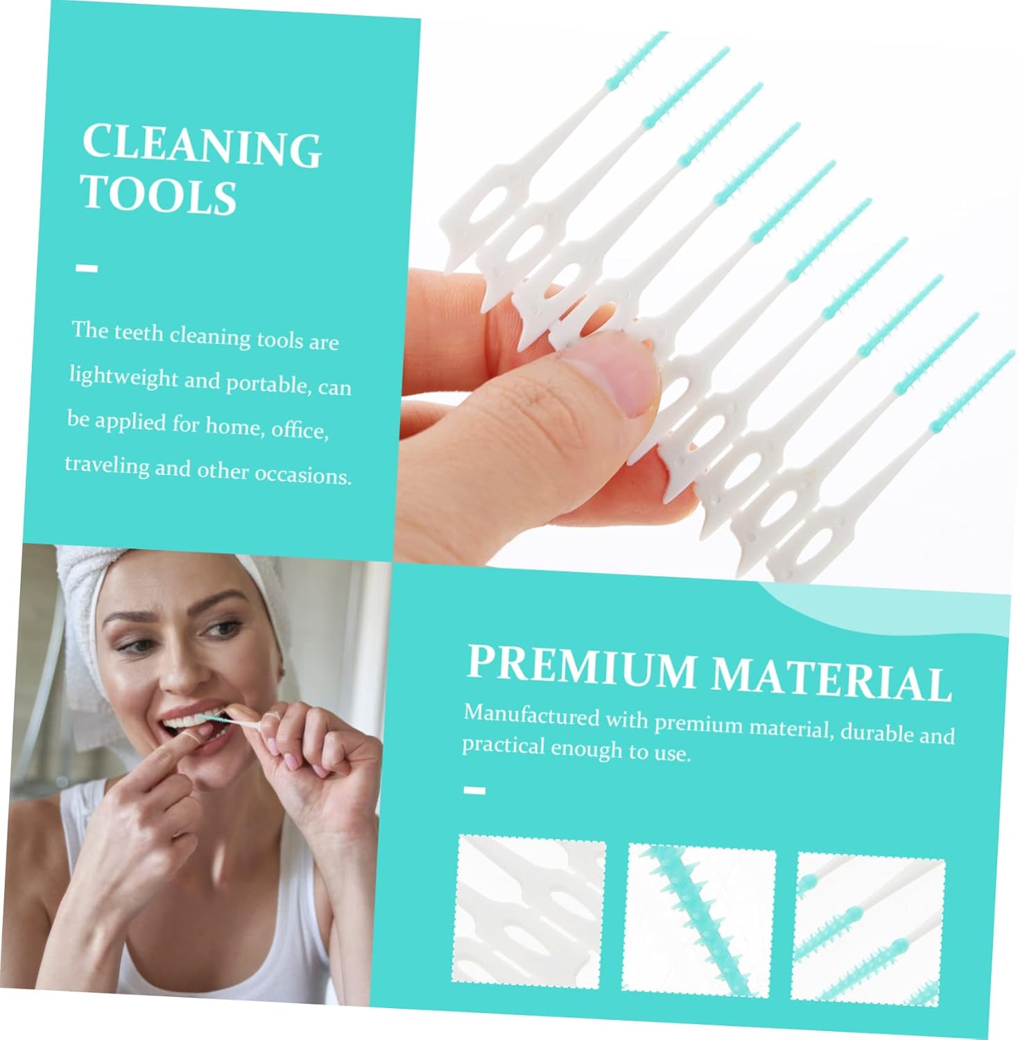 FOMIYES 320pcs Elastic Interdental Tooth Cleaners Teeth Gaps Cleaners Easy Use Oral Tools for Family Travel Work
