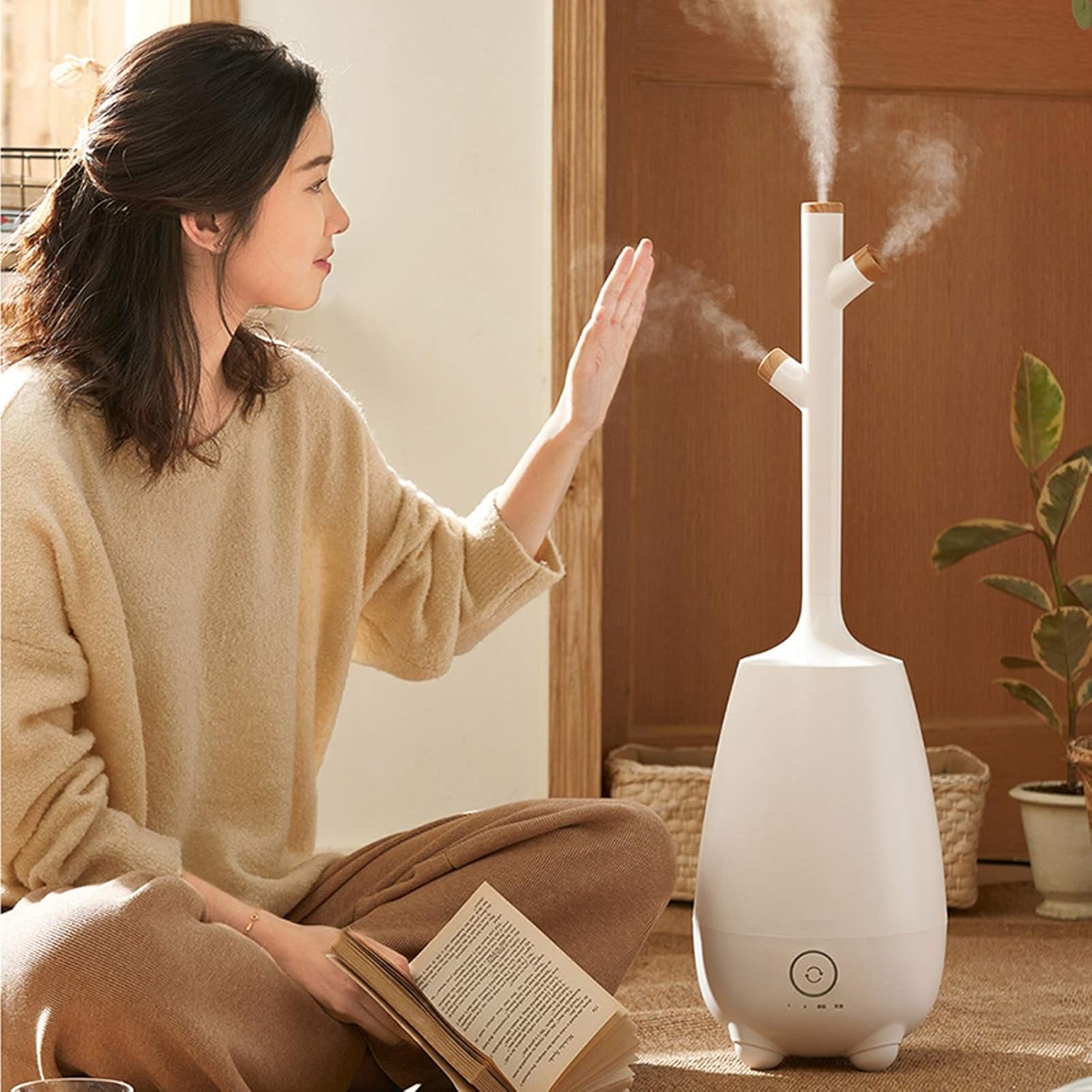 5L Household Floor Humidifier Bedroom Pregnant Baby Aromatherapy Large Capacity Air Purifier Office Waterless Auto-Off Quiet Air Humidifier Air Humidifier