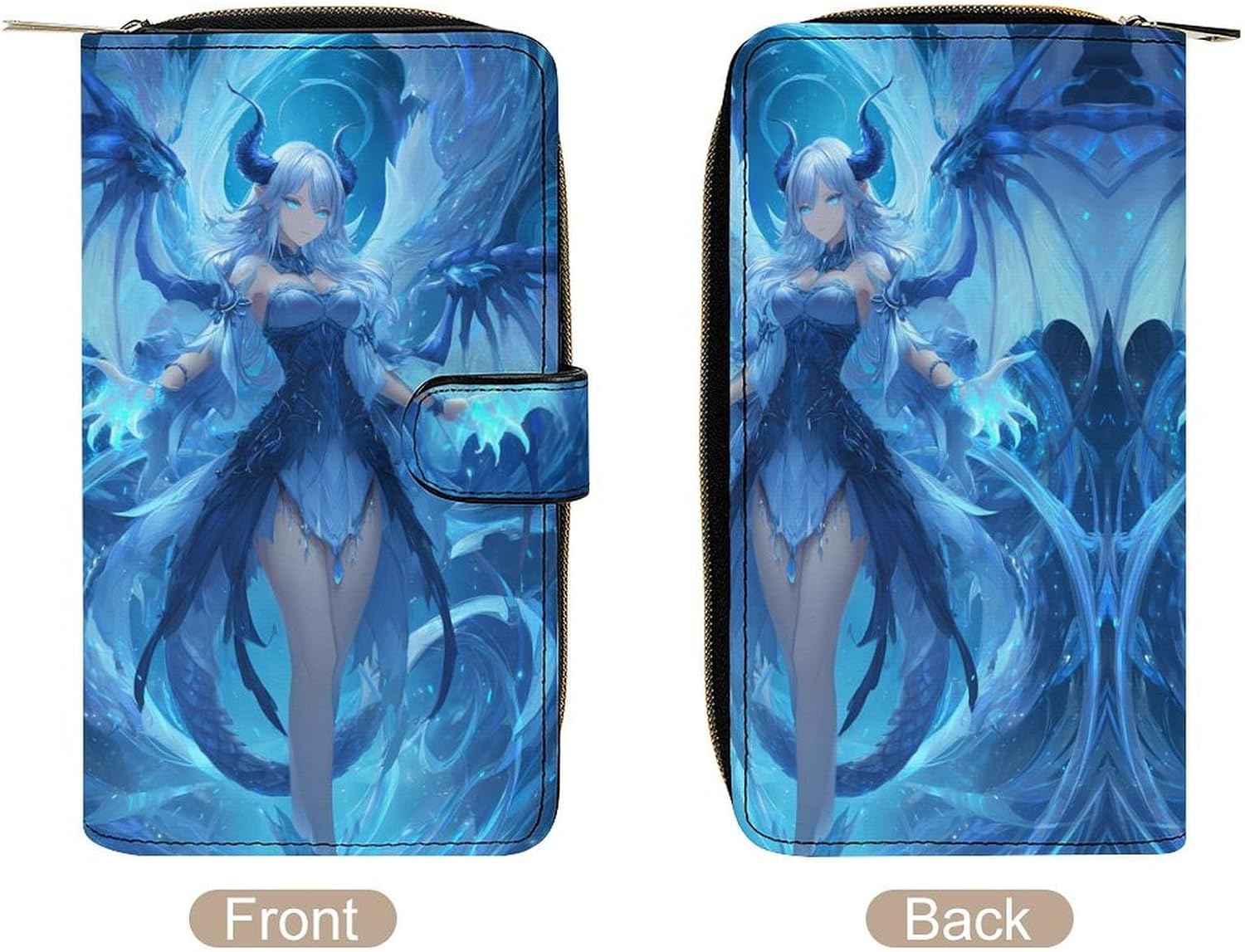 Dragon Warrior Women's Long Wallets Leather Purse Fold Clutch Credit Card Holder