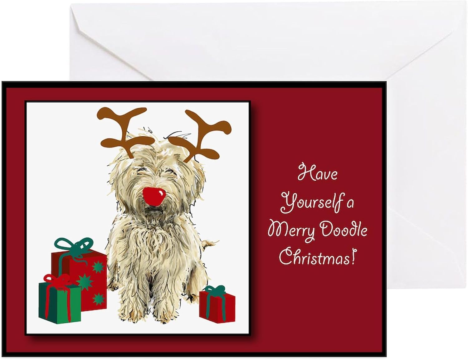 CafePress Merry Doodle Christmas Greeting Cards (Package Of Folded Greeting Cards (10-pack) Matte