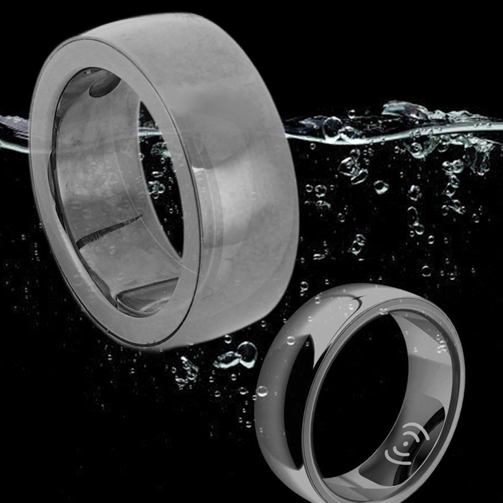 ASHATA Smart Ring Health Tracker, monitoraggio del sonno, indossabile, impermeabile IP68, contapassi, monitoraggio del sonno, anello intelligente per donne e uomini, nero