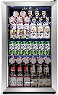 Honeywell Beverage Refrigerator and Cooler, 116 Can Mini Fridge with Glass Door for Soda Beer or Wine for Office or Bar with Adjustable Removable Shelving, Commercial Grade