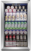 Honeywell Beverage Refrigerator and Cooler, 116 Can Mini Fridge with Gla...