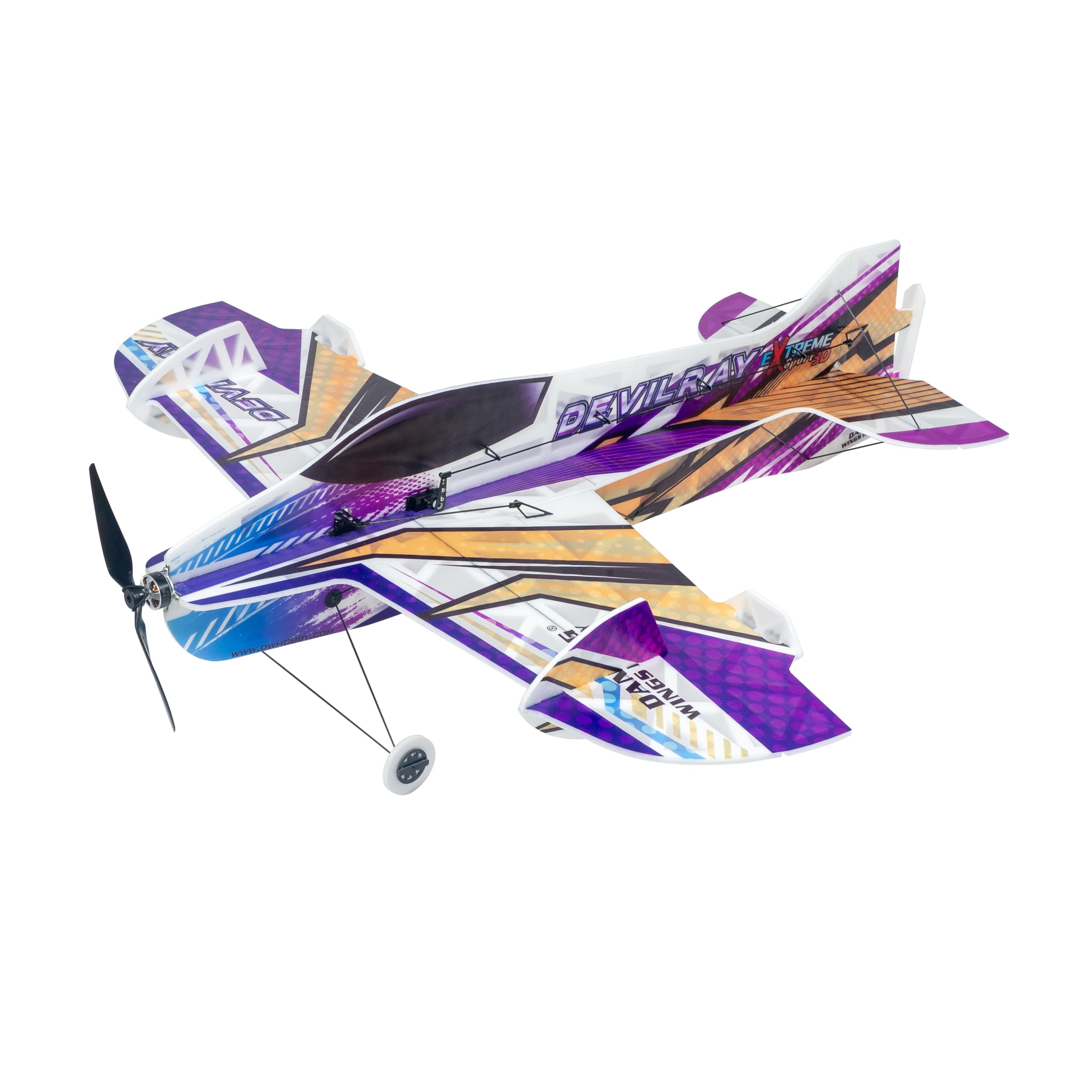 F3P - Kit de avión RC para interiores - Devil Ray - Avión RC de espuma de envergadura de 800 mm, avión 3D ultraligero modelo acrobático para adultos aficionados (kit Devil Ray + motor + ESC
