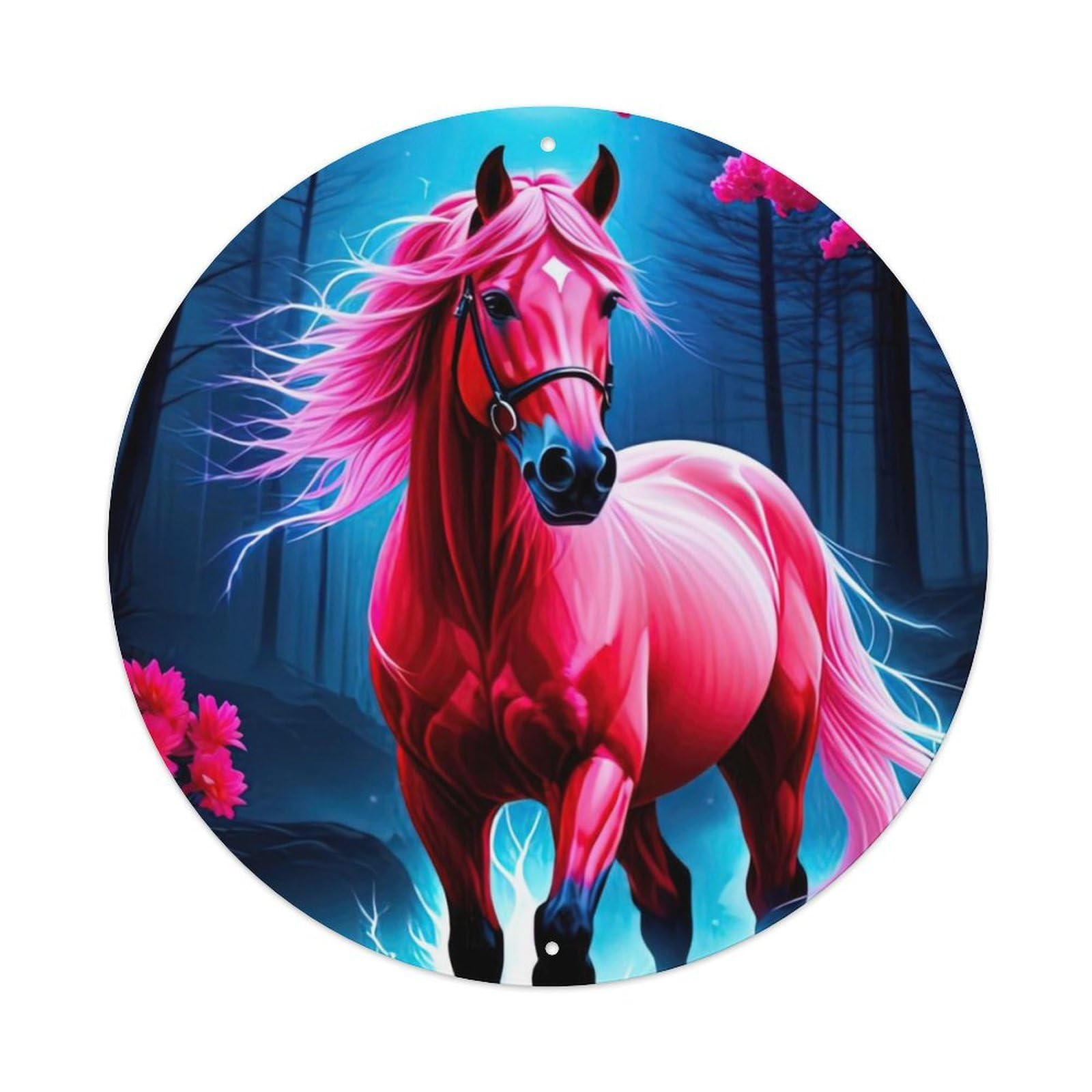 Animal The Pink Horse Metal Tin Sign