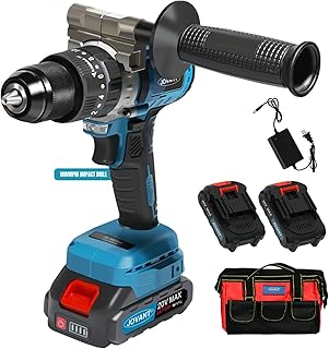 20V Max Cordless Hammer Drill, 1/2" Keyless All Metal Chuck Brushless Impact Drill, Compact Driver Drills for Metal, Wood,...