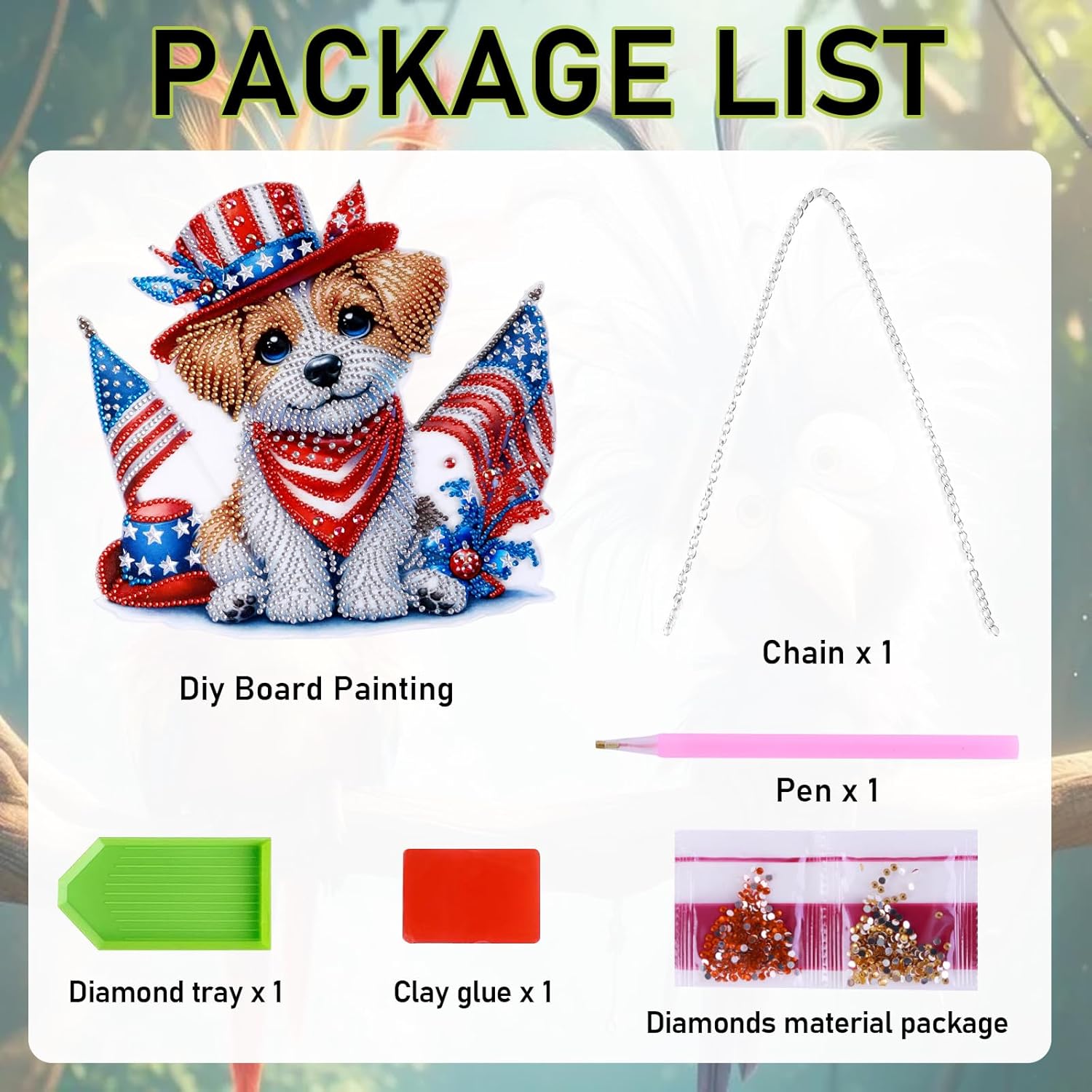 NQRSBUI DIY Hanging Diamond Art Kits for Adults, Dogs Double Sided Diamond Art Painting Suncatchers Pendants, Crystal Gem Craft Painting Kit for Home Garden Wall Decor Gift (Dog)