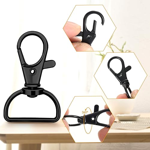 Miniatura 3 de 35 piezas de cierres giratorios para llavero, gancho de pinza de langosta, cierre de gancho de metal con anillos en D para llavero, bolso, hardware,