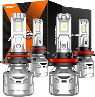 H11/H9/H8 9005/HB3 LED Headlight Bulbs Combo, 36000LM 80W 6500K Cool White LED Bulbs High and Low Beam, 7 Years Lifespan X5 Upgrade Temperature Control and Adjustable Light Shape - Pack of 4