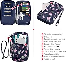 Portafoglio Da Viaggio Portatile ZIP – Organizer Per Passaporto, Biglietti, Carte E Denaro