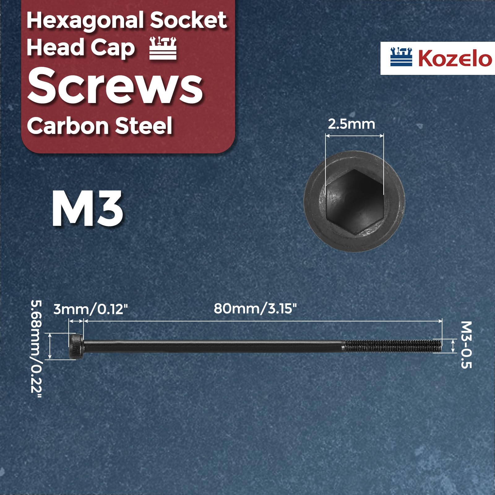 Kozelo 10pcs Socket Head Cap Screws - Image 2