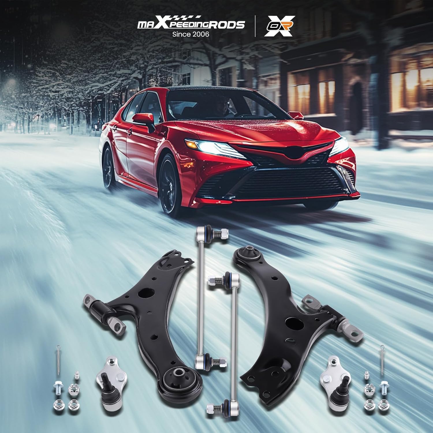 maXpeedingrods 6Pc Front Lower Control Arm Kit for Toyota Camry 2007-2017 Toyota Avalon Lexus ES350 ES300H 2013-2018, Suspension Kit w/Lower Ball Joints Sway Bars Links