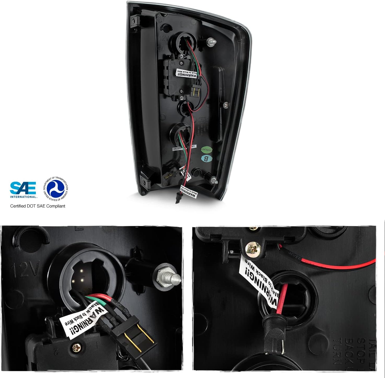 AKKON - Fits 2016-2022 Toyota Tacoma [C-Tube] LED Red Clear Tail Light Brake Lamp Driver + Passenger Pair