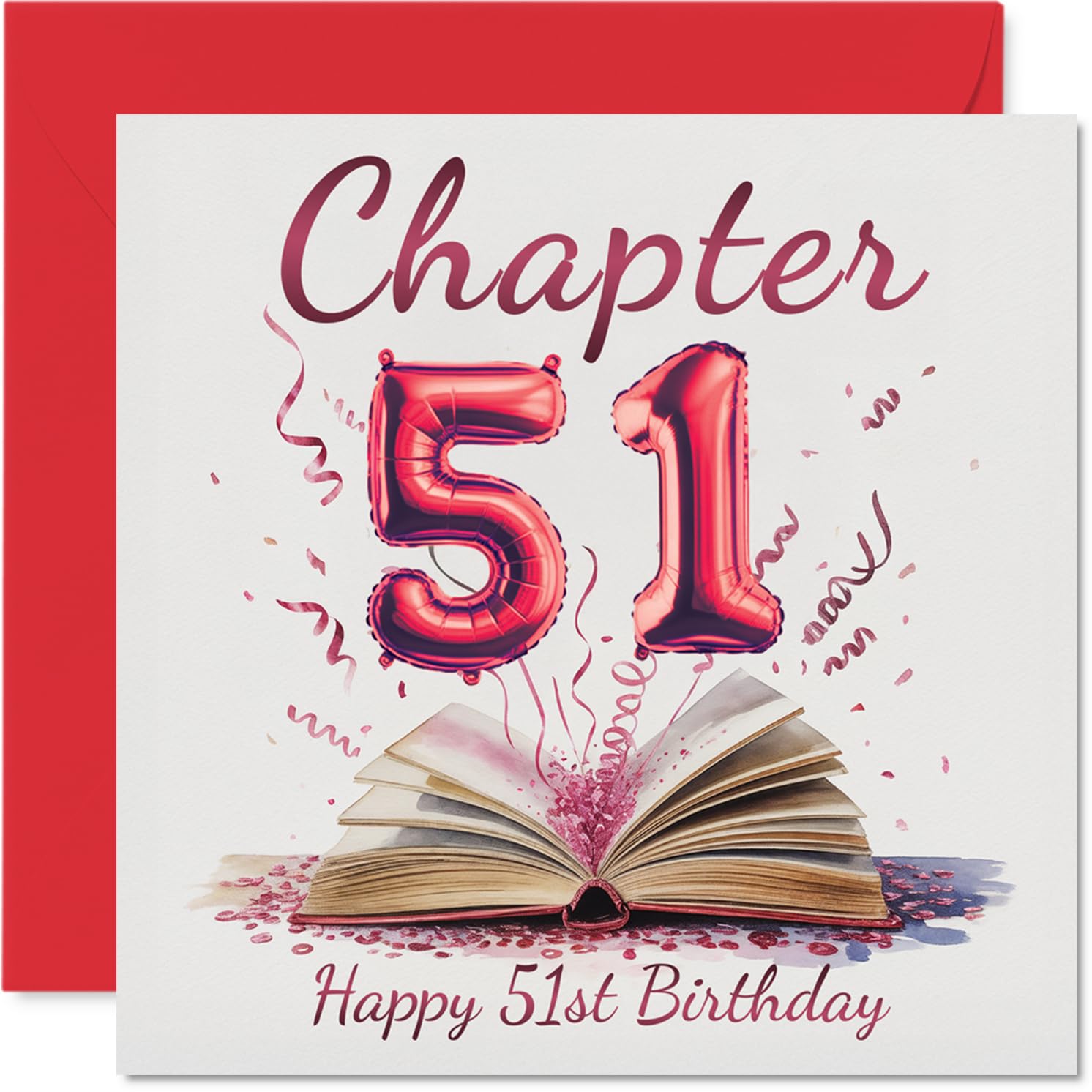51st Birthday Cards for Men Women - Start of Another Chapter - Happy Birthday Card for 51 Year Old Man Woman Nanny Nan Brother Cousin, 145mm Bday Greeting Cards