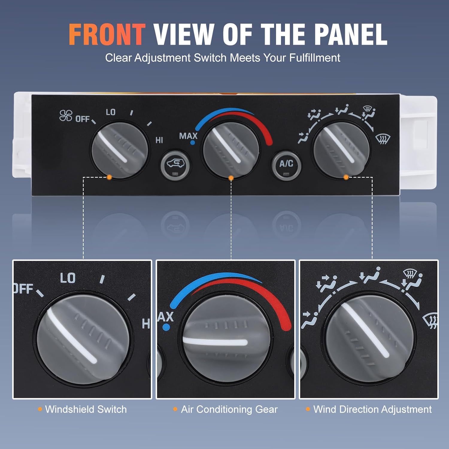 599-007 AC Heater Climate Control Switch Panel Module Without Rear Window Defogger Compatible with 1996-1999 Chevy/GMC C1500 C2500 C3500 K1500 K2500 K3500 Replaces 16231175 15-72548 16238895 16240115