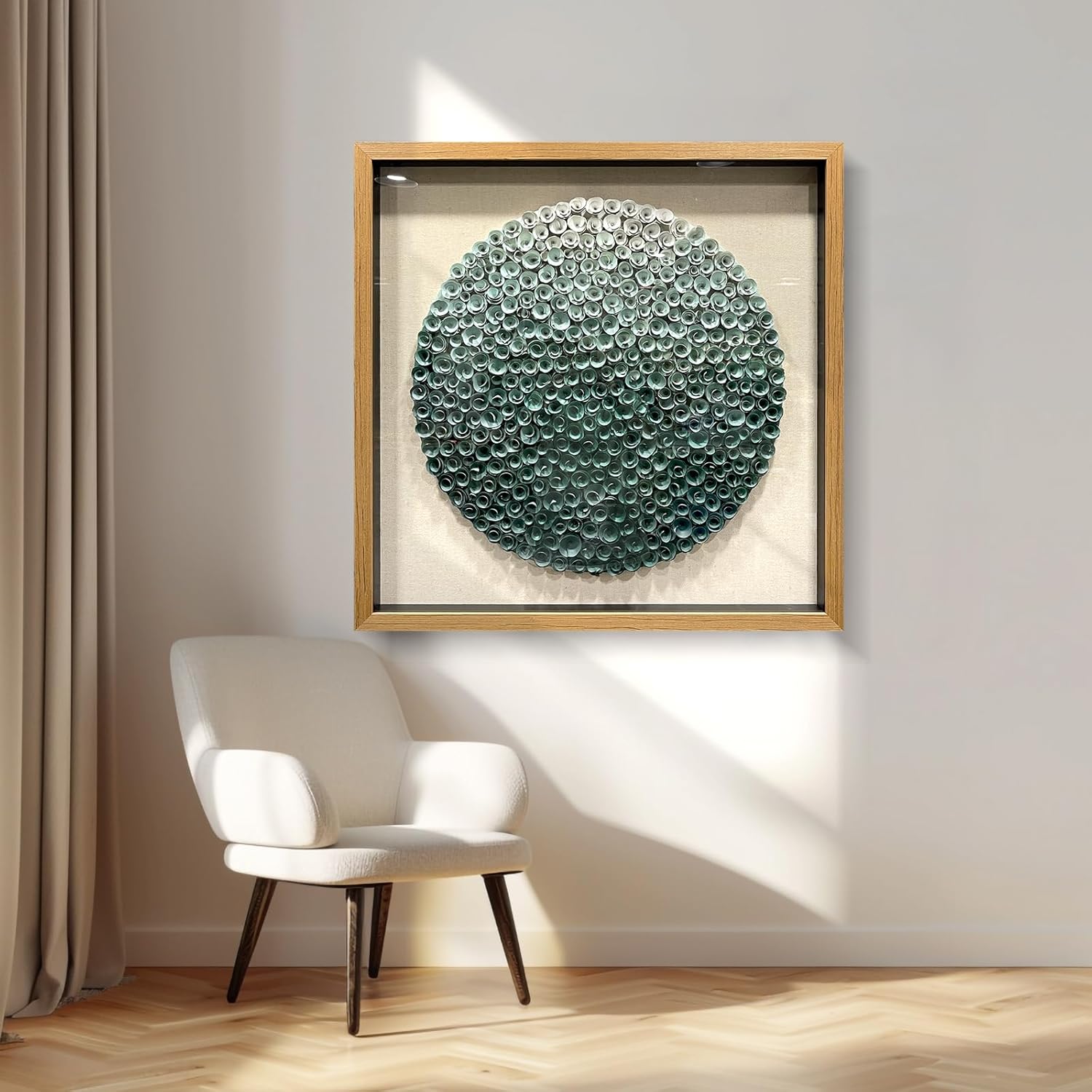 LIUZEYUE - Modern Abstract Wall Art Living Room Handmade Wood Flower 3D Wall Decoration Entrance Wall Decoration Green 31.5"x31.5"