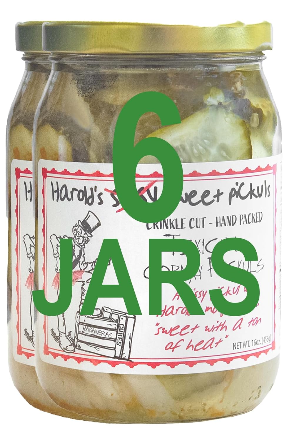 Harold's - Sissy Sweet Crinkle Cut Pickle Slices - Sweet and Spicy Habanero Pickles and Onions - Zesty Bread and Butter Style Pickles - Made in Texas