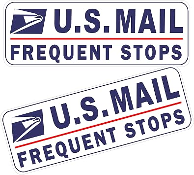2 Pack Mail Magnetic Signs for Rural Carrier Car, Rural Route Magnet for Carrier Vehicle, Mail Delivery Driver Car Magnet Service Frequent Stops, Reflective Heavy Duty Waterproof White 2 Pack