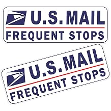 2 Pack Mail Magnetic Signs for Rural Carrier Car, Rural Route Magnet for Carrier Vehicle, Mail Delivery Driver Car Magnet Service Frequent Stops, Reflective Heavy Duty Waterproof White 2 Pack