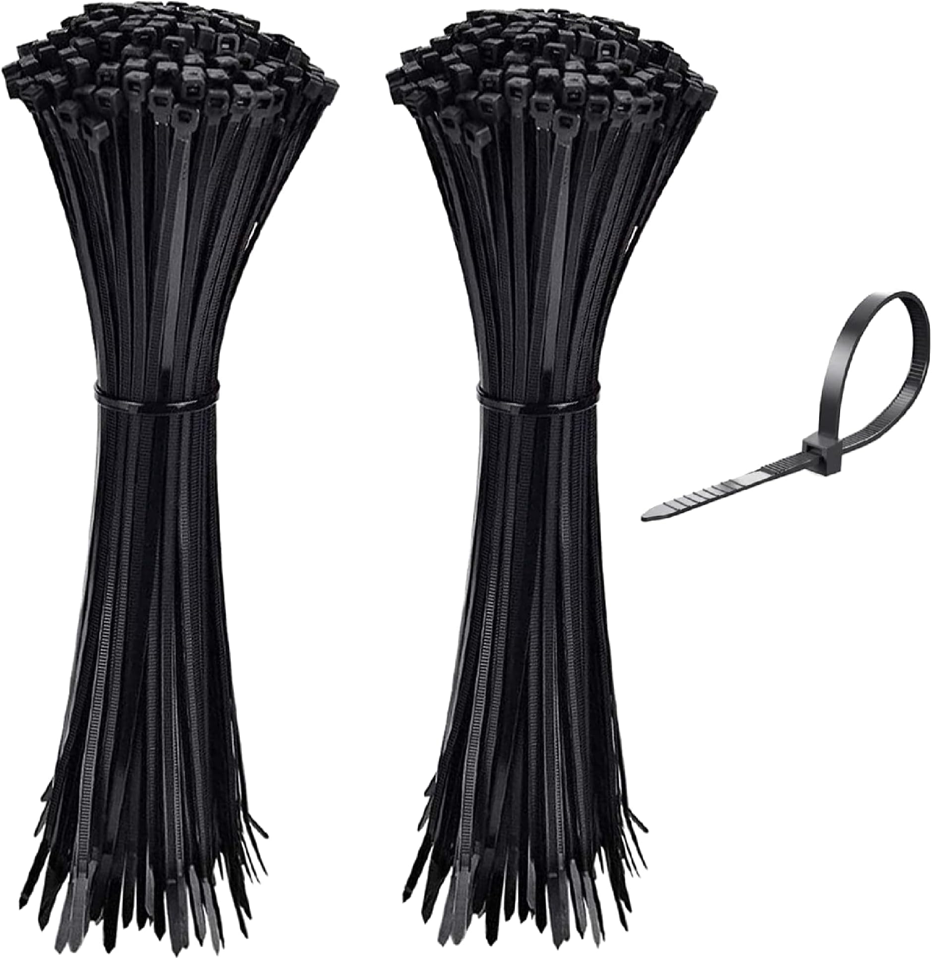 HuaHengHT 200 Pcs Black Zip Ties Heavy Duty 12 Inch Width 0.18 inch 54lbs Tensile Strength - Self-Locking Industrial Multi-Purpose UV Resistant Premium Nylon Cable Wire Ties
