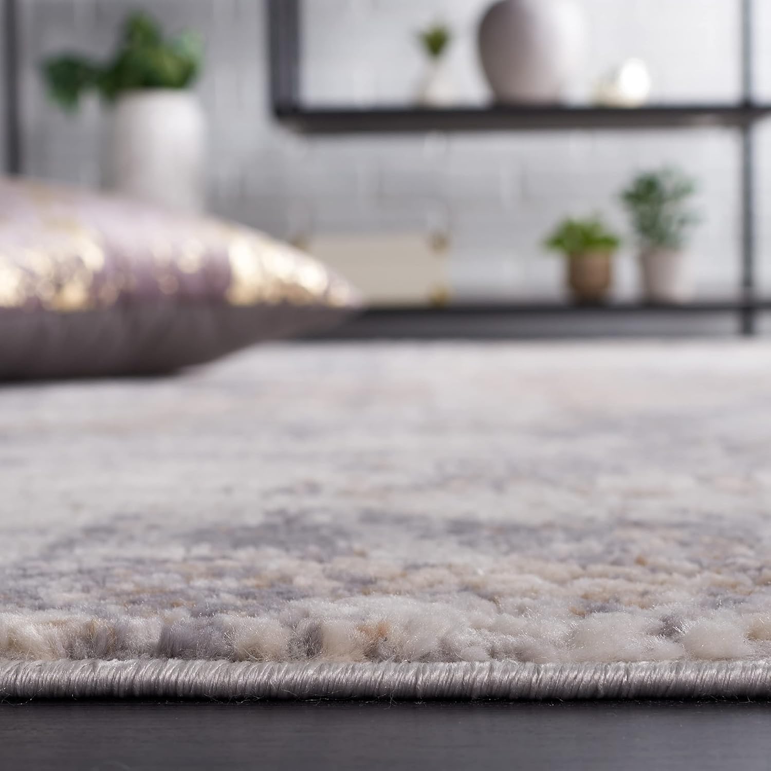 SAFAVIEH Eternal Collection Runner Rug - 2'2" x 8', Grey & Beige, Modern Abstract Design, Non-Shedding & Easy Care, Ideal for High Traffic Areas in Living Room, Bedroom (ETL208F)