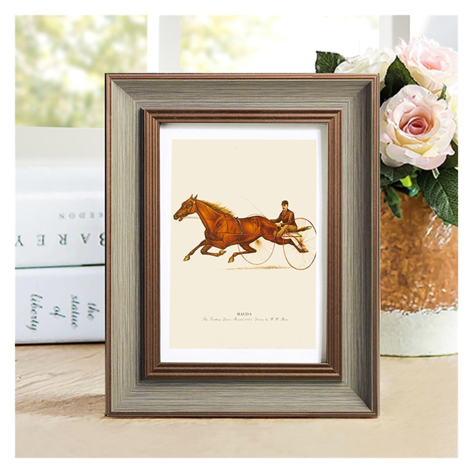 Photo Frames 11 Colors Retro Photo Frame For Wedding Gift DIY Desktop Art Decor Picture Frames 5-10Inch Classical(Zuojiuqianhui,10 inch-20.3x25.3cm)