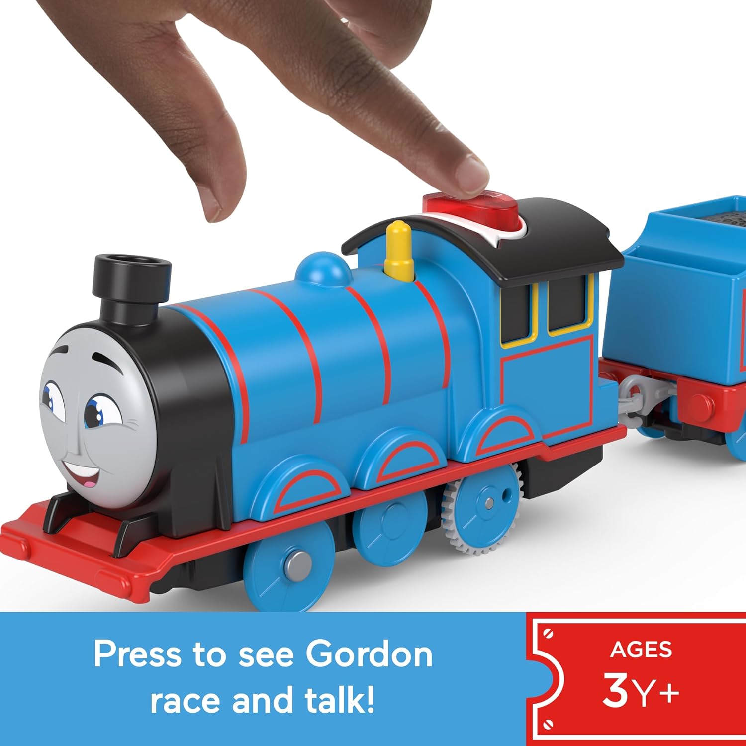 ​Thomas & Friends Motorized Toy Train Talking Gordon Battery-Powered Engine with Sounds & Phrases for Pretend Play Preschool Kids Ages 3+ Years